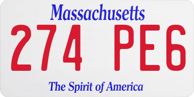 MA license plate 274PE6