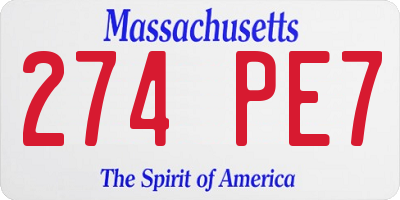 MA license plate 274PE7