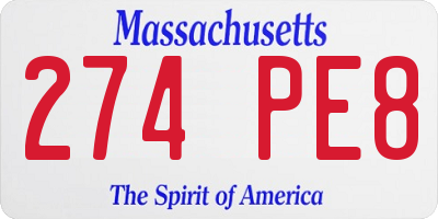 MA license plate 274PE8