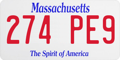 MA license plate 274PE9