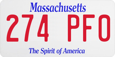 MA license plate 274PF0