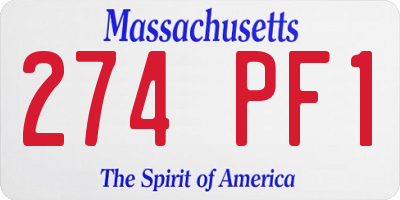 MA license plate 274PF1