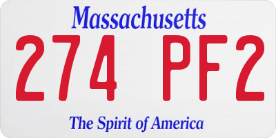 MA license plate 274PF2