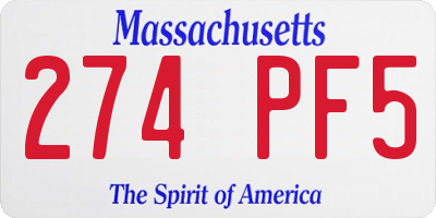 MA license plate 274PF5