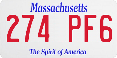 MA license plate 274PF6