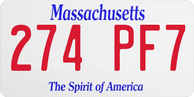 MA license plate 274PF7