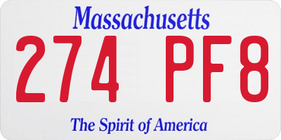 MA license plate 274PF8