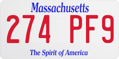 MA license plate 274PF9