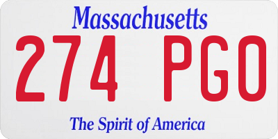 MA license plate 274PG0