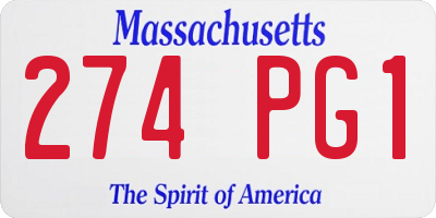 MA license plate 274PG1