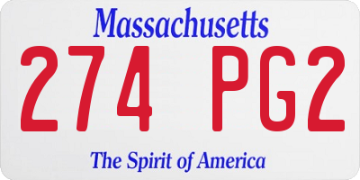 MA license plate 274PG2