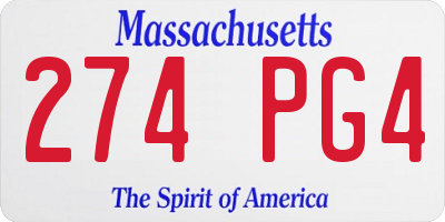MA license plate 274PG4