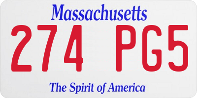 MA license plate 274PG5