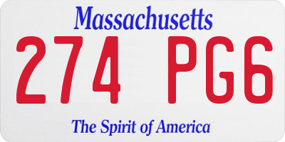 MA license plate 274PG6