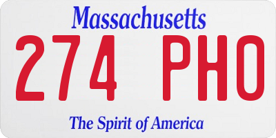 MA license plate 274PH0