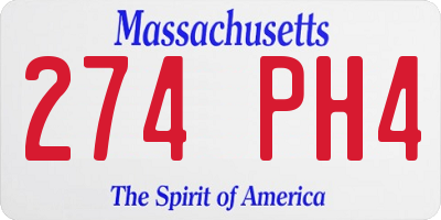 MA license plate 274PH4