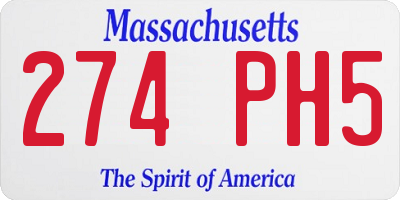MA license plate 274PH5