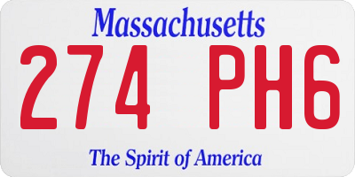 MA license plate 274PH6