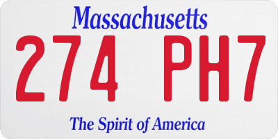 MA license plate 274PH7
