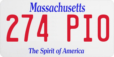 MA license plate 274PI0