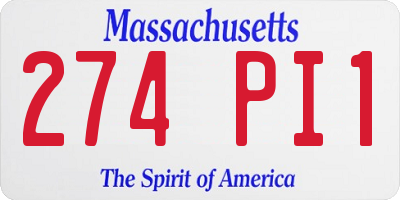 MA license plate 274PI1