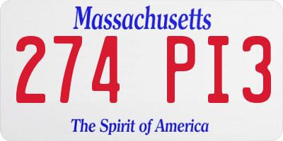 MA license plate 274PI3