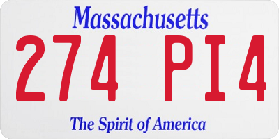 MA license plate 274PI4