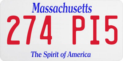 MA license plate 274PI5