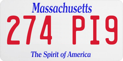 MA license plate 274PI9