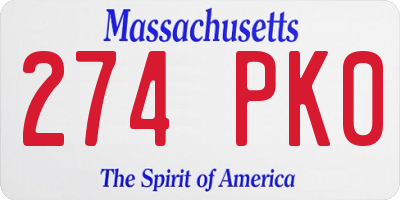 MA license plate 274PK0