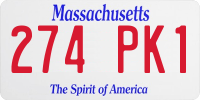 MA license plate 274PK1
