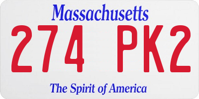 MA license plate 274PK2