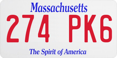 MA license plate 274PK6