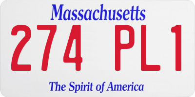 MA license plate 274PL1