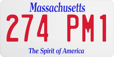 MA license plate 274PM1