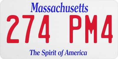 MA license plate 274PM4