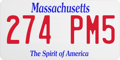 MA license plate 274PM5