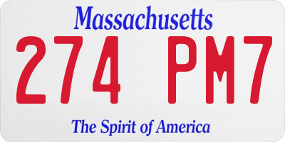 MA license plate 274PM7