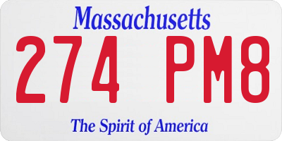 MA license plate 274PM8