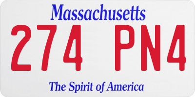 MA license plate 274PN4