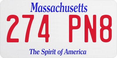 MA license plate 274PN8