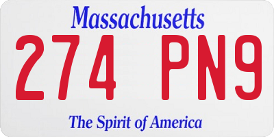 MA license plate 274PN9