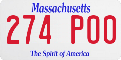 MA license plate 274PO0