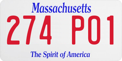 MA license plate 274PO1