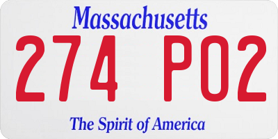 MA license plate 274PO2