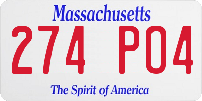 MA license plate 274PO4