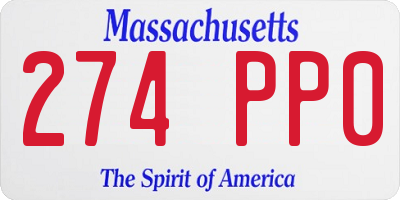 MA license plate 274PP0