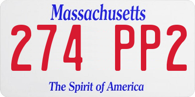 MA license plate 274PP2