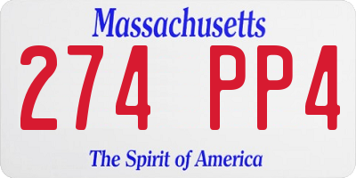 MA license plate 274PP4