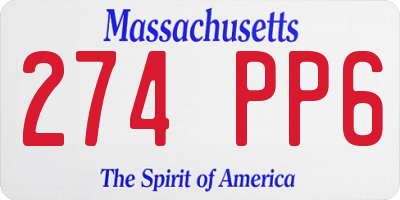 MA license plate 274PP6